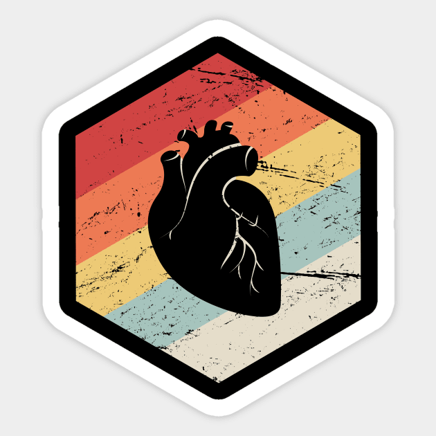 Retro Vintage Heart Doctor Cardiologist Sticker by MeatMan